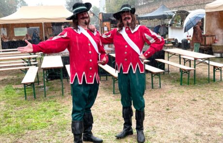 Musketiers in historisch uniform in Maastricht